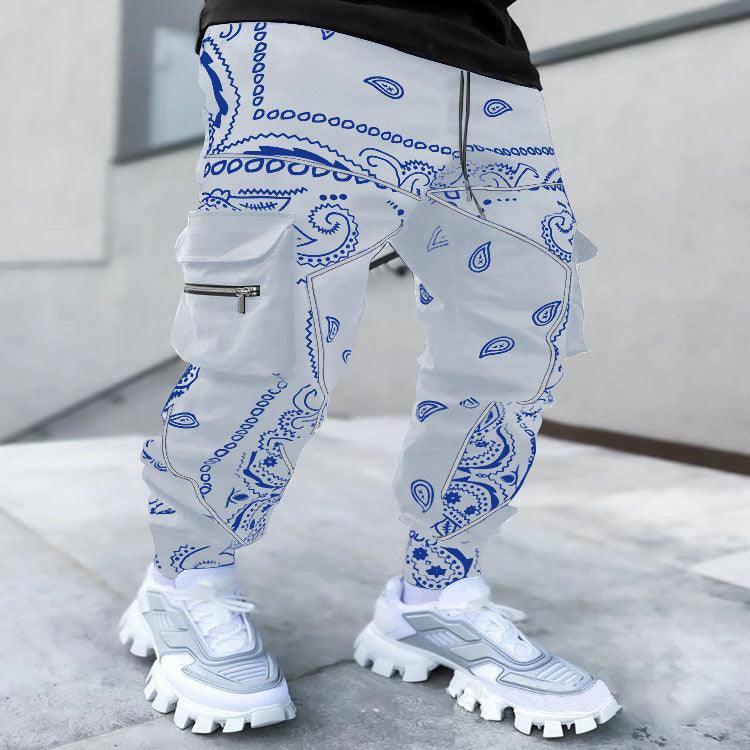 Stylish Black Bandana Pants for Men-Grey-5