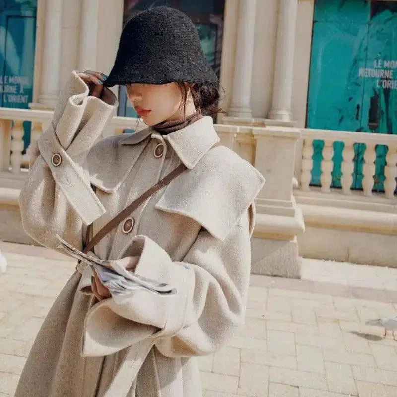 Mid-length and Small Autumn Korean Style Loose Fashion Coat-4
