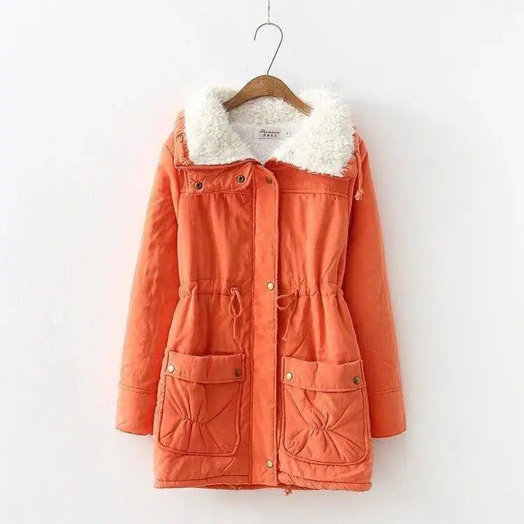 Mid-length Slim-fit Peach Skin Coat-13