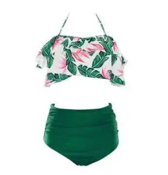 new bikini European and American high waist split-Greenpants-5