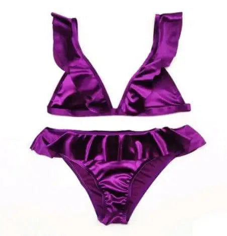 new bikini swimsuit Europe and America triangle nylon-Lightpurple-2