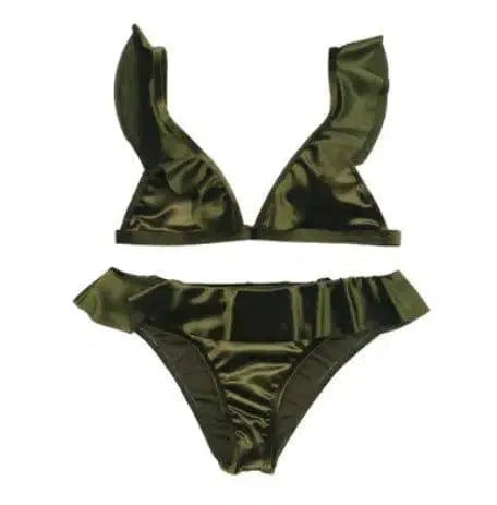new bikini swimsuit Europe and America triangle nylon-ArmyGreen-3