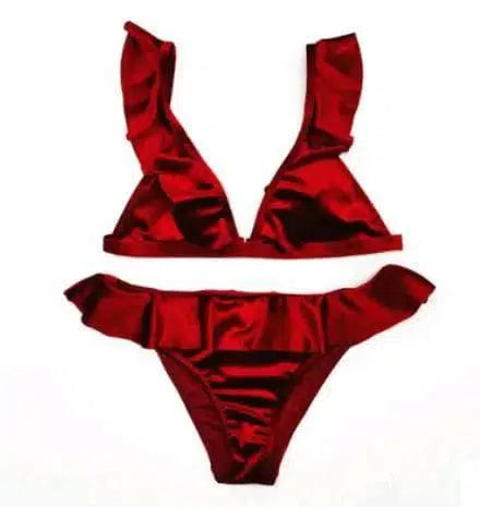 new bikini swimsuit Europe and America triangle nylon-Winered-5