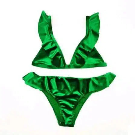 new bikini swimsuit Europe and America triangle nylon-Green-6