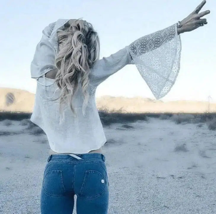 new Italy jeans, peach and hip jeans, bottomless sports-Cowboylightblue-17