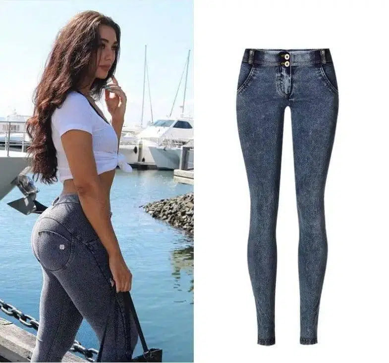 Peach hip pants-Snowblue-23