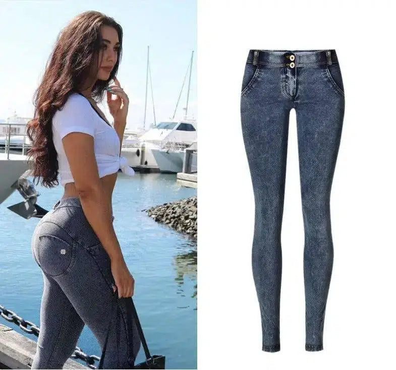 Peach hip pants-Snowblue-8