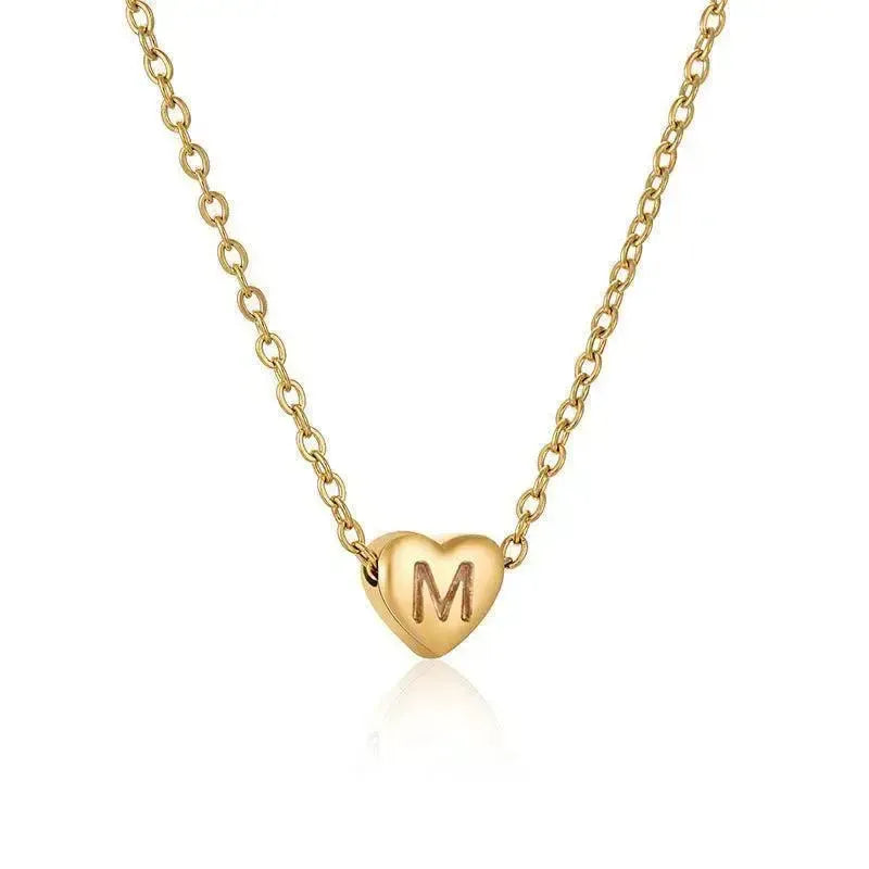 Ins Style Love Letter Necklace Women Stainless Steel Heart-shaped Niche Clavicle Chain Fashion Necklace-10