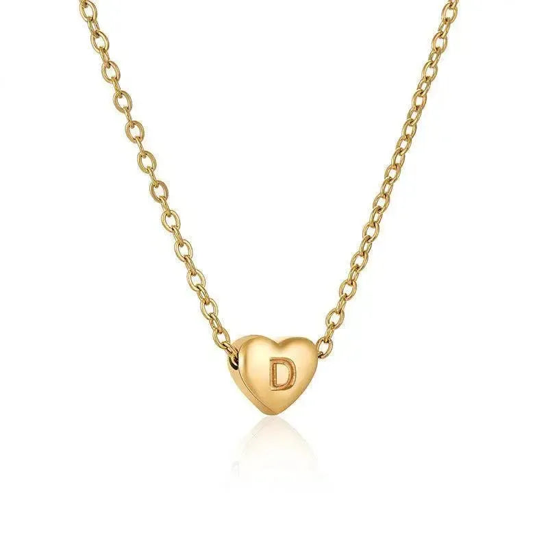 Ins Style Love Letter Necklace Women Stainless Steel Heart-shaped Niche Clavicle Chain Fashion Necklace-13