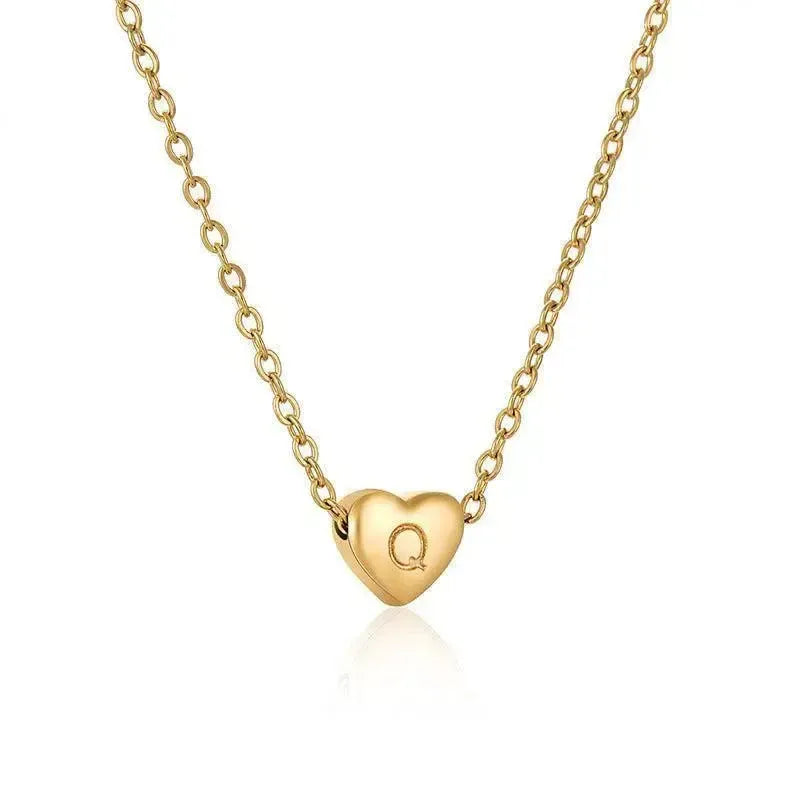Ins Style Love Letter Necklace Women Stainless Steel Heart-shaped Niche Clavicle Chain Fashion Necklace-21