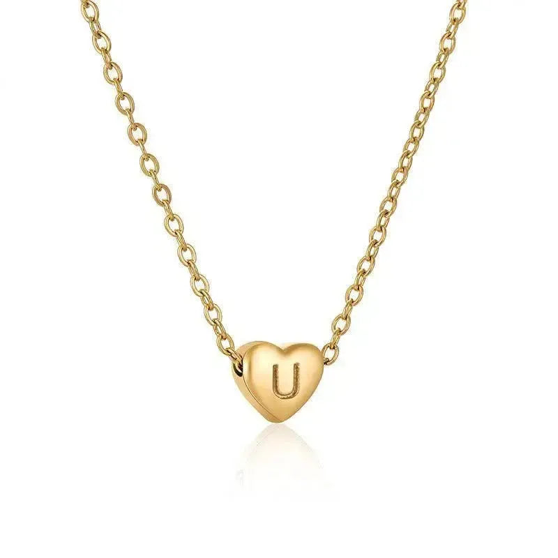 Ins Style Love Letter Necklace Women Stainless Steel Heart-shaped Niche Clavicle Chain Fashion Necklace-25