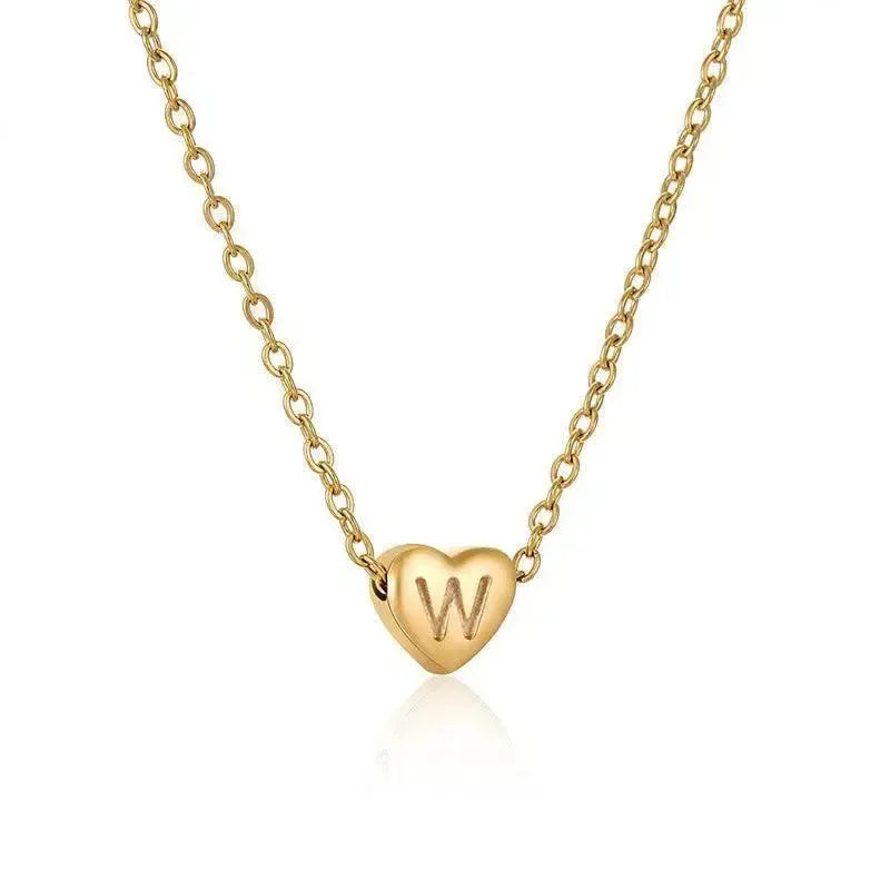 Ins Style Love Letter Necklace Women Stainless Steel Heart-shaped Niche Clavicle Chain Fashion Necklace-27