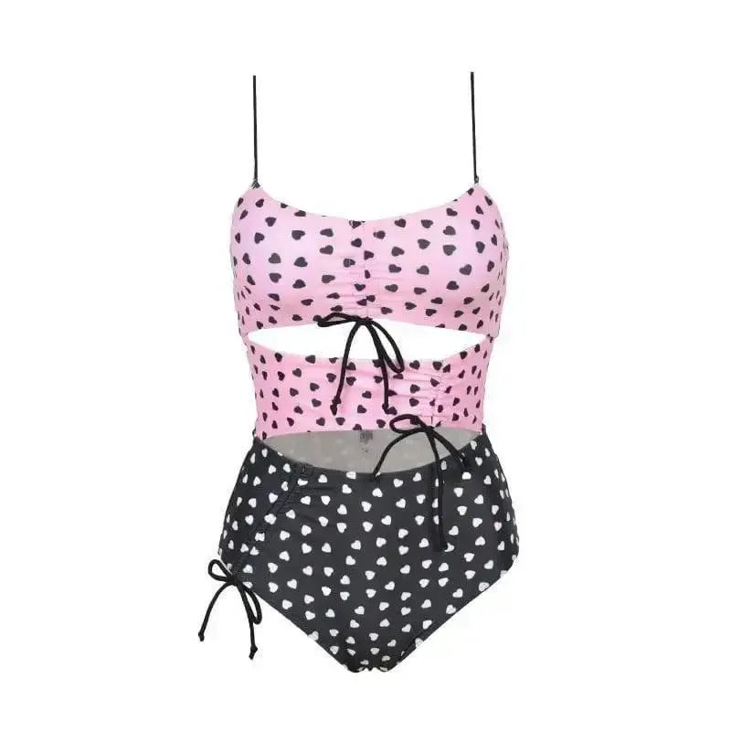 Playful Peach Heart Bikini - Shop Spandex Swimsuits at Our-Pink-2