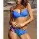 Printed Split Four-color Swimsuit Bikini-Blue-2