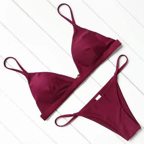 Bikini Swimsuit Swimwear Women Biquini Push Up Red-15style-22