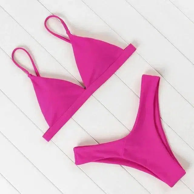 Bikini Swimsuit Swimwear Women Biquini Push Up Red-5style-3