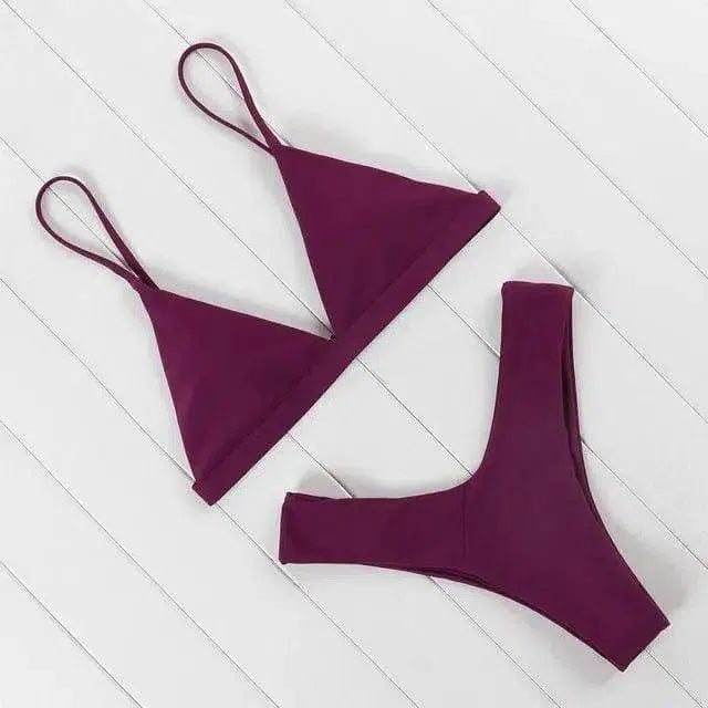 Bikini Swimsuit Swimwear Women Biquini Push Up Red-18style-7