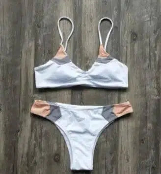 European and American bikini color matching swimsuit-4