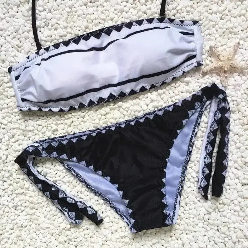Strapless Bikini set swimsuit Women strapless Swimwear-2