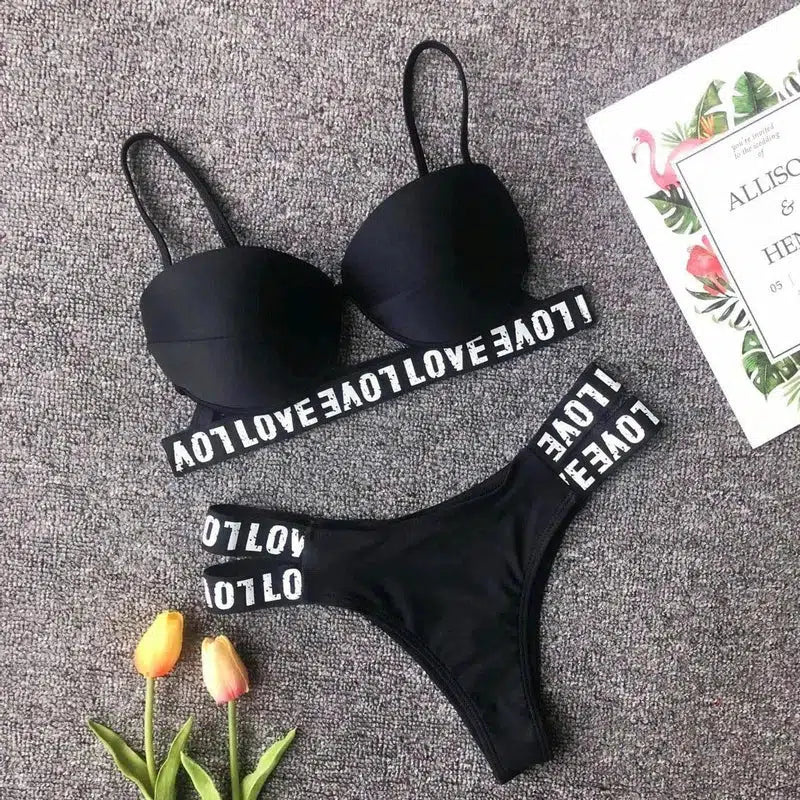 white leopard bikini-Black-3