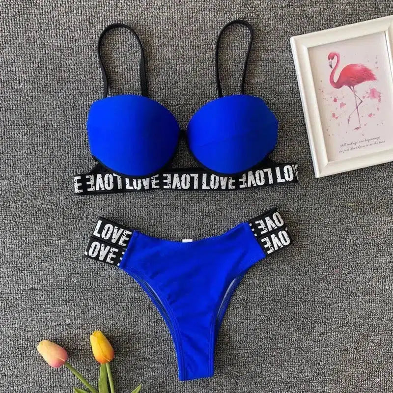 white leopard bikini-Blue-9