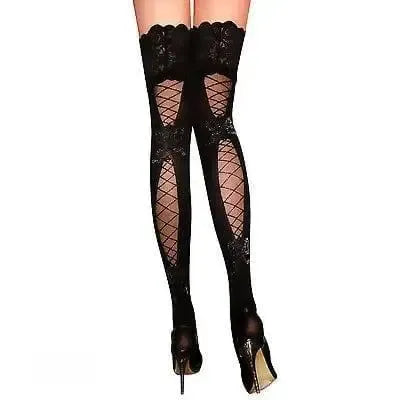 Women Stockings Lace Top Thigh High Silk St-3