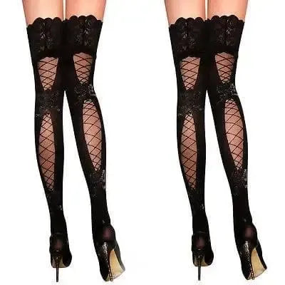 Women Stockings Lace Top Thigh High Silk St-4