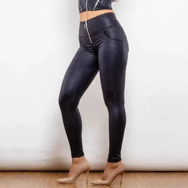 Shascullfites Melody High Waist Crackle Black Coated Lifting-4