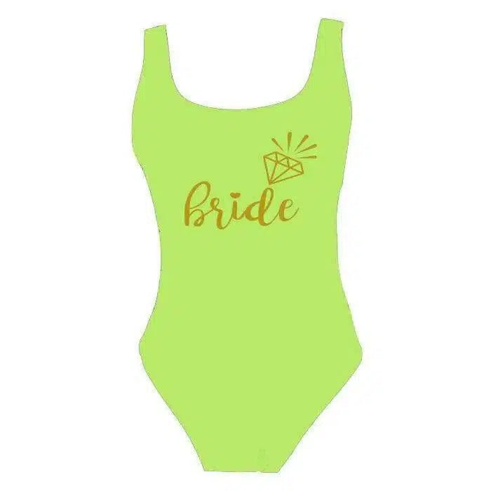 Shou One-piece Swimsuit, Simple And Backless-Fluorescentgreen-8