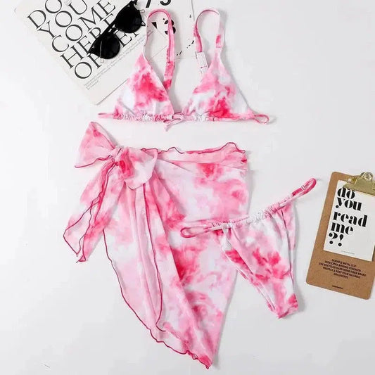 Sling Leopard Print Ladies Three Piece Suit-02pink-1