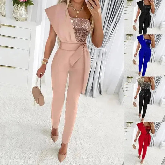 Solid Color Sleeveless Belt Decorative Slim-fitting-1