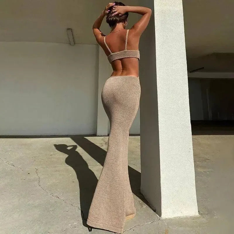 Spaghetti Strap Backless Maxi Dress - Summer Party Wear-8
