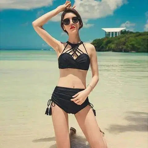 Split swimsuit female bikini small chest conservative-2