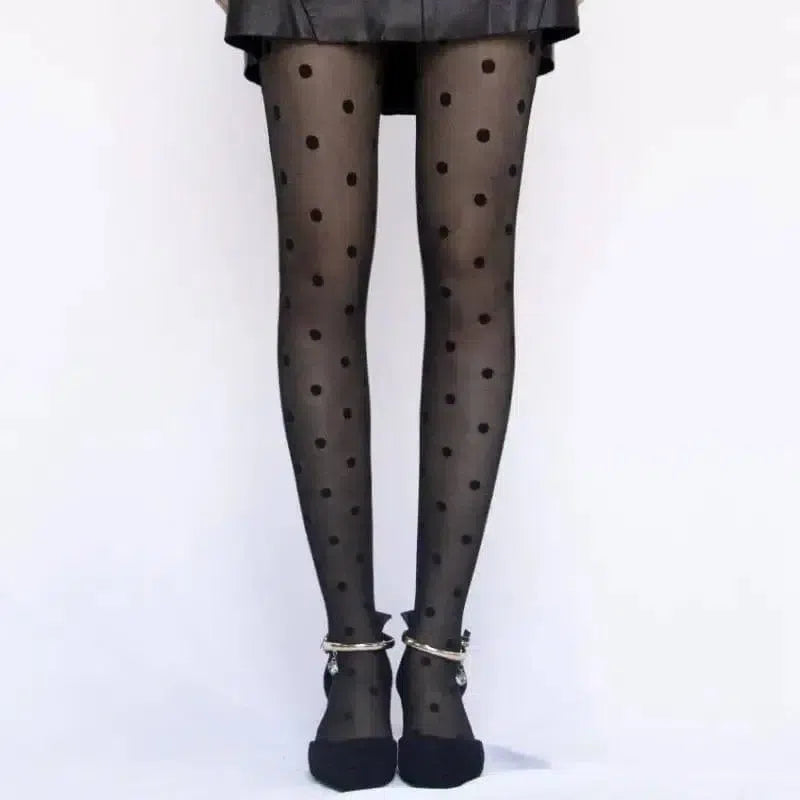 Spring and summer tattoo jacquard stockings-2