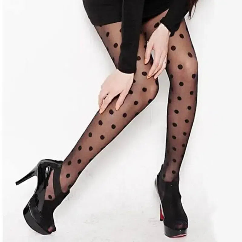 Spring and summer tattoo jacquard stockings-4