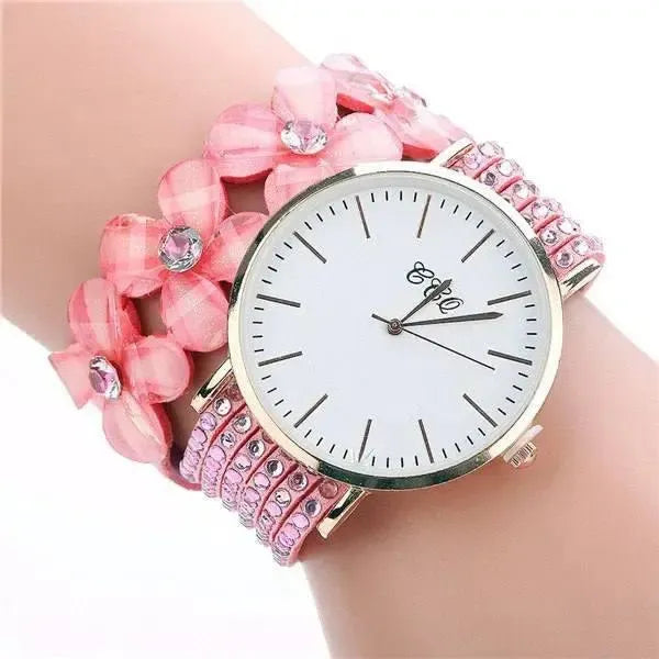 Stainless steel shell quartz watches Women luxury brand velvet drill band watch Ladies high quality fashion clock-4