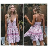Summer Boho Chiffion Mini Dress Fashion Women Deep-Purple-9