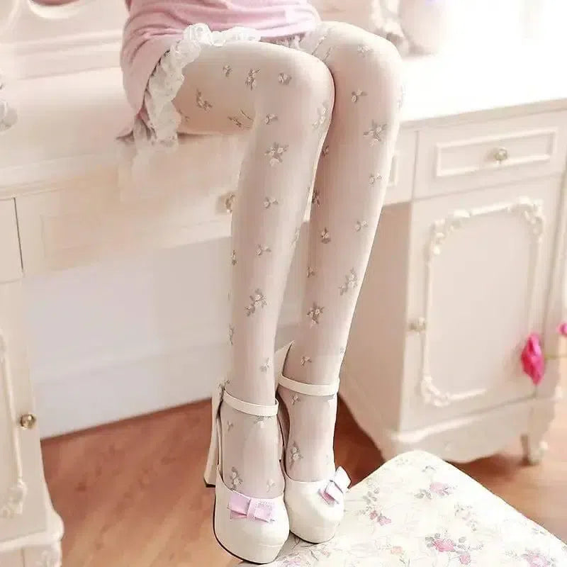 Elegant Decorative Pantyhose with Japanese Embroidery-9