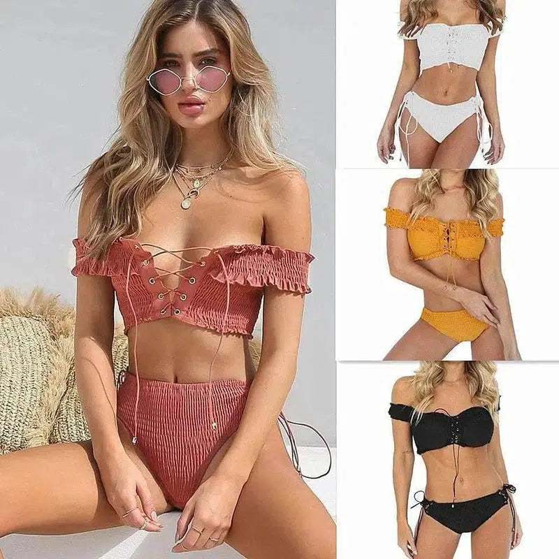 Summer new cross strap two-piece bikini-1