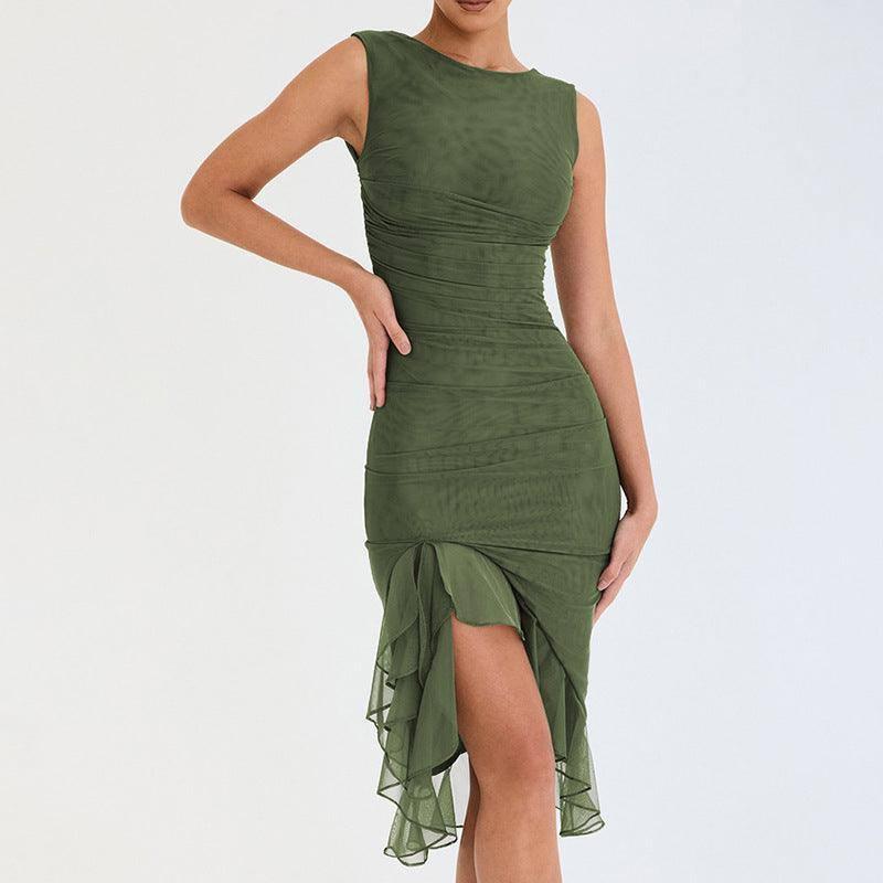 Summer Slim Skinny Sleeveless Dress For Women Fashion Party-7