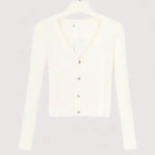 sweater cardigan women Slim sweaters-Beige-7