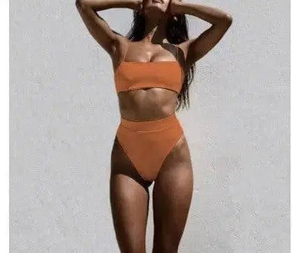 Swimsuit Bikini Ladies Three-Point Swimsuit Suit-Orange-5
