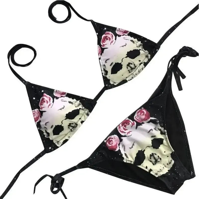 Swimsuit new women's style skull print bikini European-2
