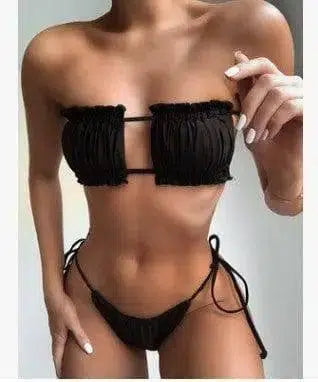 Trend Fashion Hollow Bikini Skinny Swimsuit-Black-2