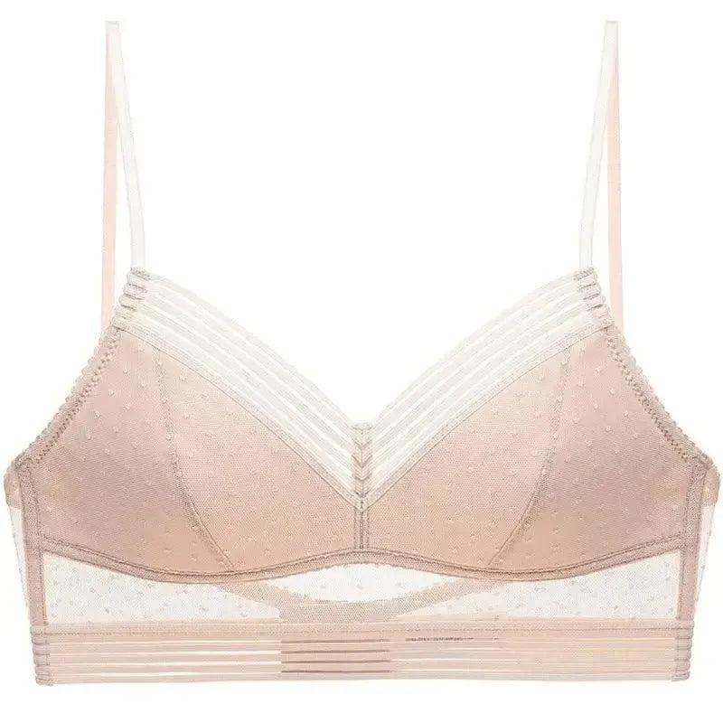 U-shaped backless lace lingerie-Fleshcolor-4