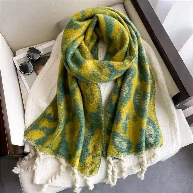 Winter Scarf Women Cashmere Warm Pashmina Solid Female Scarv-WT707-3