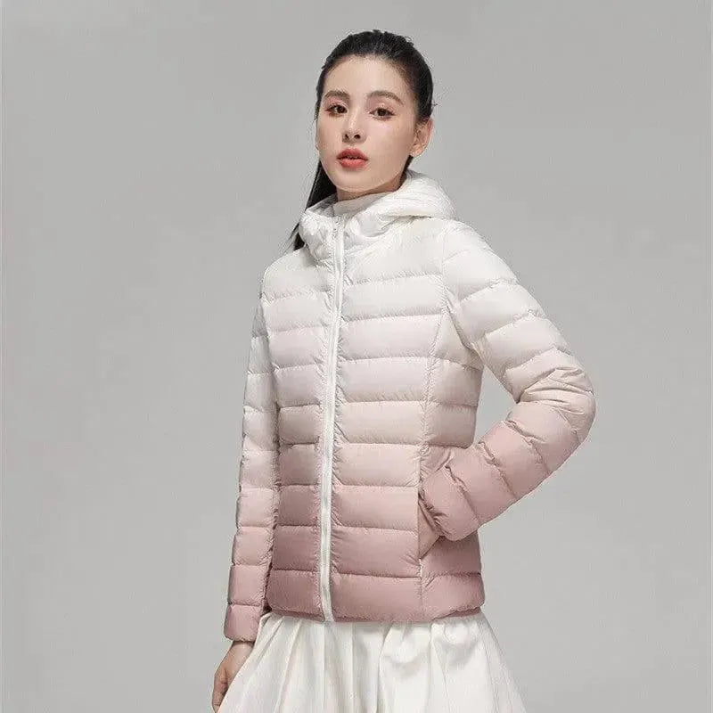 Women's Autumn And Winter Lightweight Down Jacket Hooded-1