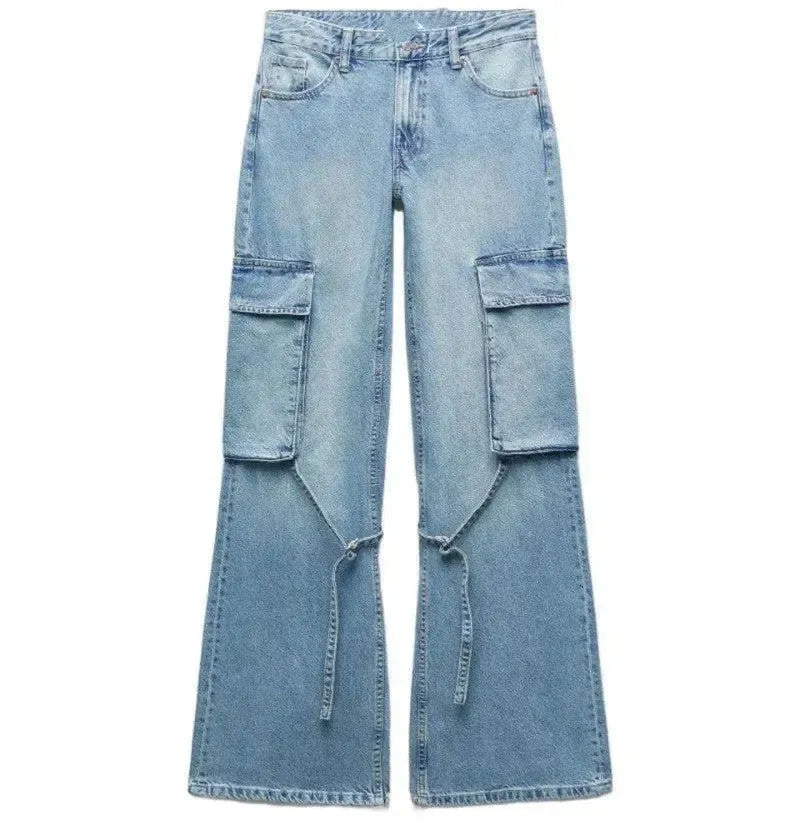 Women's Fashion Loose Strap Accessories Mid Waist Cargo-3