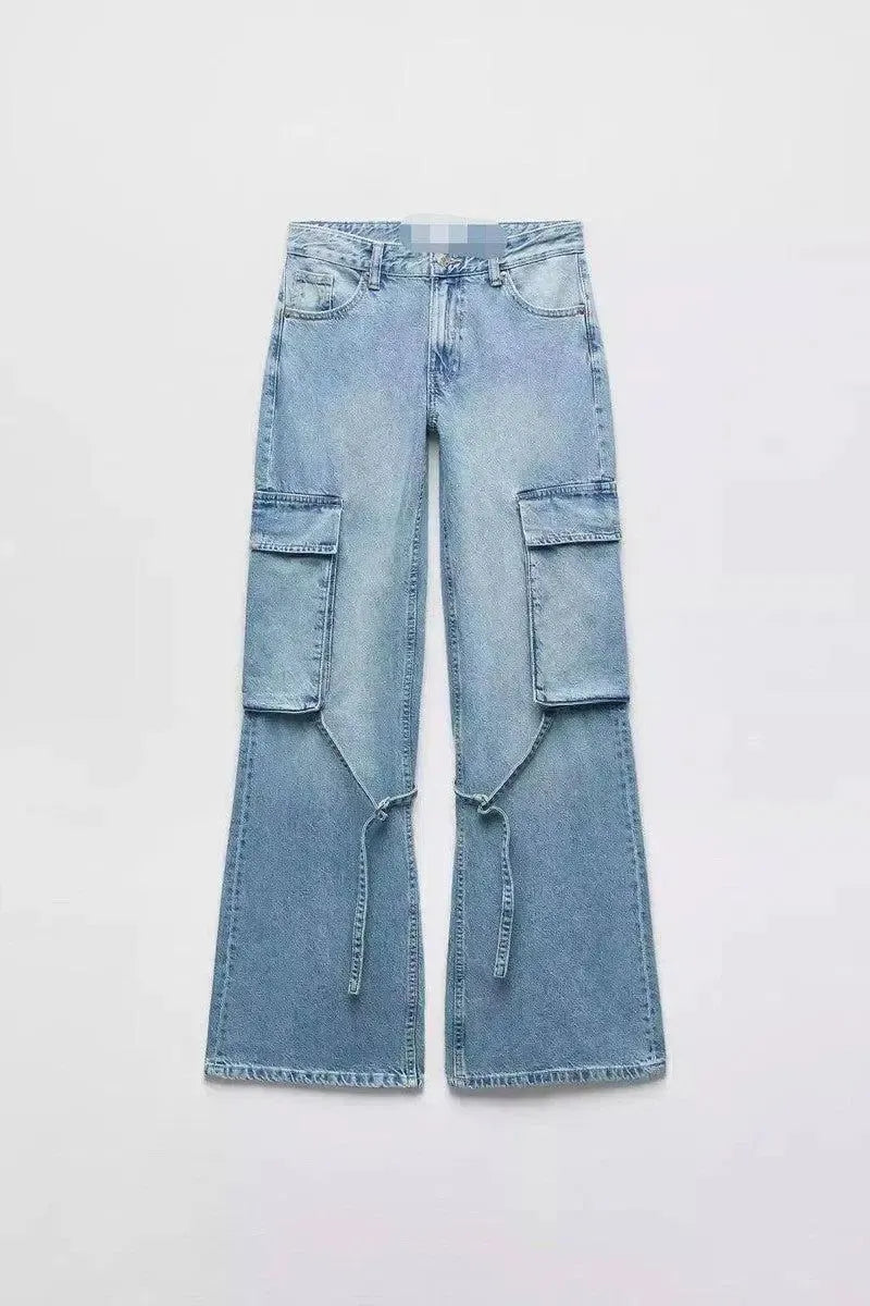 Women's Fashion Loose Strap Accessories Mid Waist Cargo-5