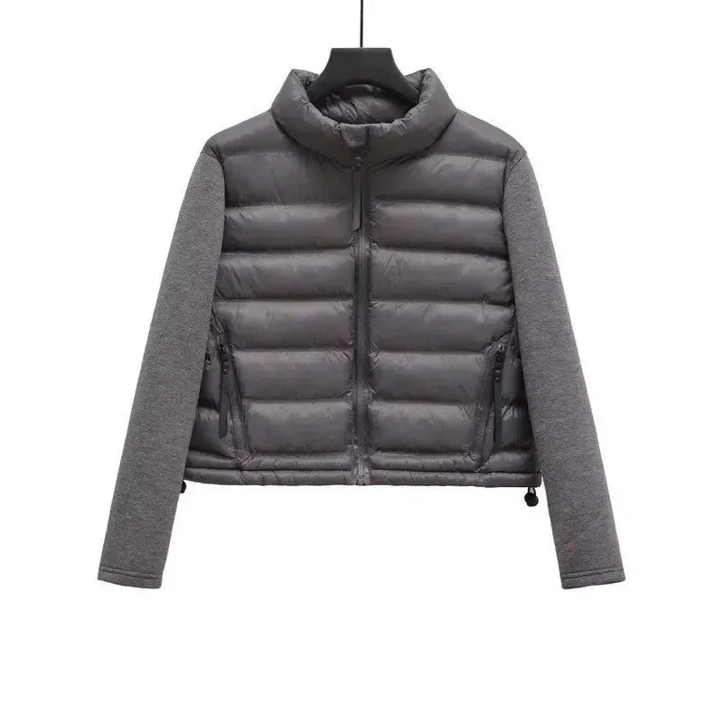 Women's Fashion Petite Cotton-padded Coat Jacket-Low Version Gray-10